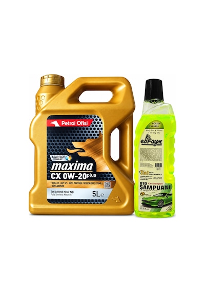 Petrol Ofisi Maxima Cx 0w-20 Plus 5 L Motor Yağı + Oto Şampuan 1000 ML