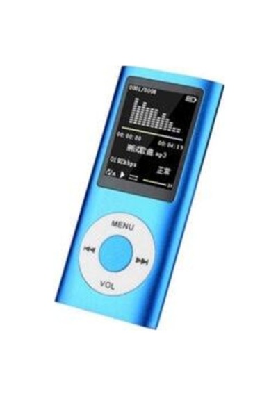 Digital Renkli Ekranlı Hafıza Kartı Girişli Metal Mavi Mp3 Mp4 Çalar