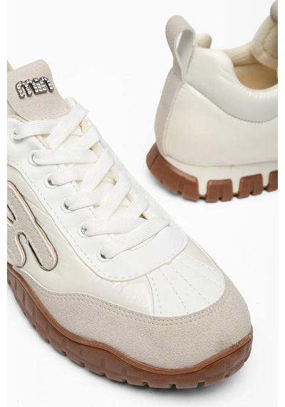 Kadın Beyaz Paraşüt Ortopedik Sneaker Yürüyüş Ayakkabısı