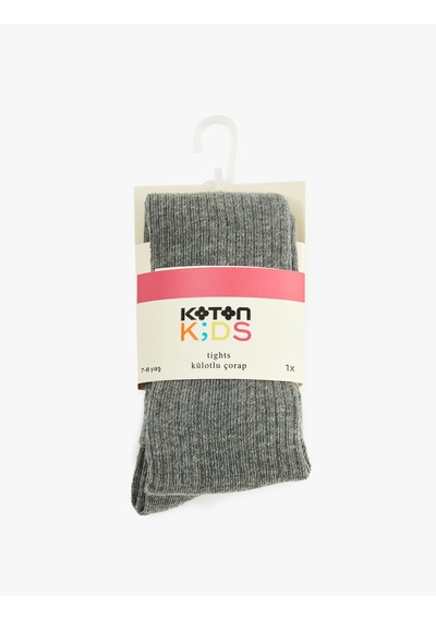 Koton Dokulu Külotlu Çorap Gri 6wkg80100aa Gri