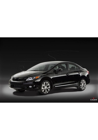S-Dizayn  Honda Civic Kapı Koruma Çıtası Krom 2012-2016