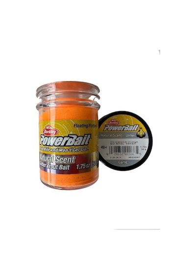 Berkley Power Bait Natural Scent Glitter Fluorescent Orange - Garlic