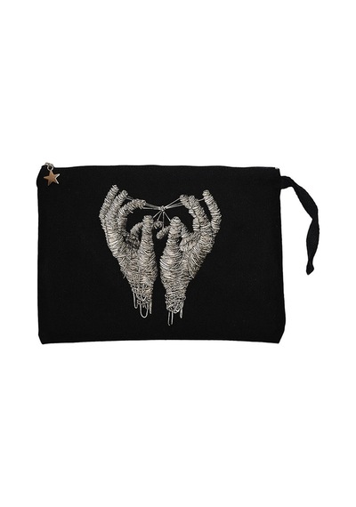 Mummy Hands Siyah Clutch Astarlı Cüzdan / El Çantası Siyah