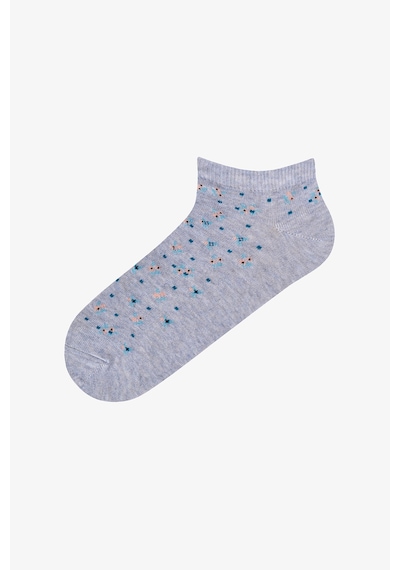 Penti Mavi Soft Florals Pamuklu Çiçekli Jakarlı 5 Çift Patik Çorap