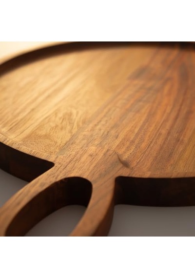 20 Cm Bambu Ahşap Yuvarlak Pasta Kahvaltı Servis Sunum Tabağı Diğer