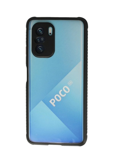 Xiaomi Poco F3 Kılıf Miami Şeffaf Silikon - Siyah -