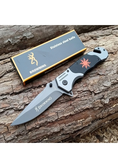 Knivox Browning Güneş Desenli Kurtarma Kamp Çakısı Çok Renkli