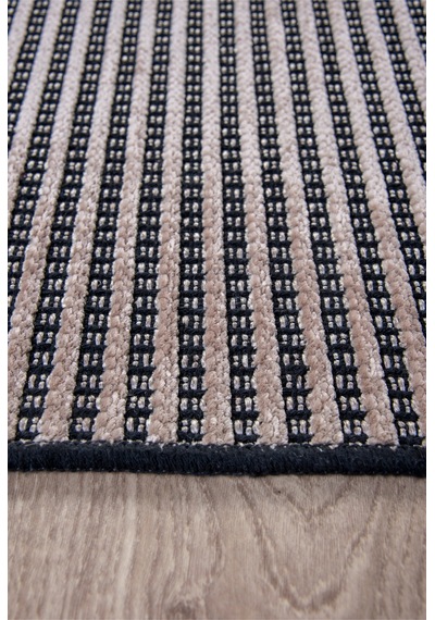 Bej Şönil Kilim Salon Oturma Çocuk Odası Hasır Yıkanabilir Yolluk Kaymaz Taban Halı Siyah Bej
