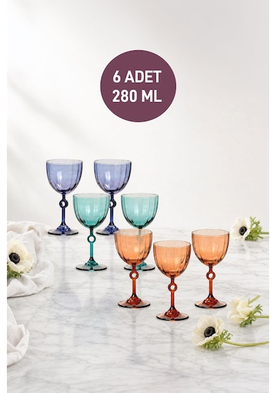 Andrew 6'lı Kadeh Seti 280 Ml Yeşil