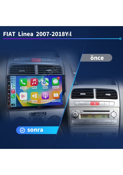 Fıat Linea/punto 2007-2018yıl 2gb Ram 32gb Rom Navigasyon Carplay