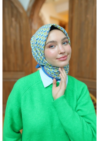 Silk Home Olinda Eşarp 48005-20 Mavi, Pembe, Mercan