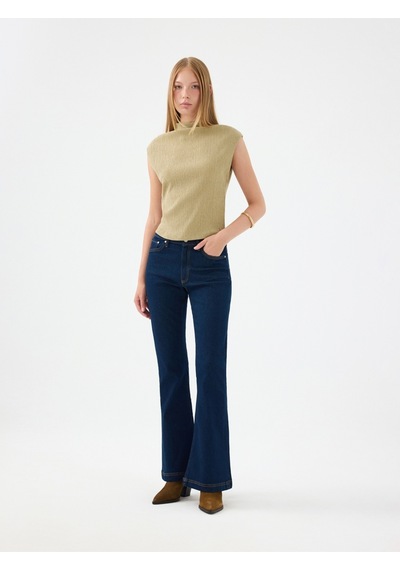 Slim Fit Kadın Bluz K.kol Haki
