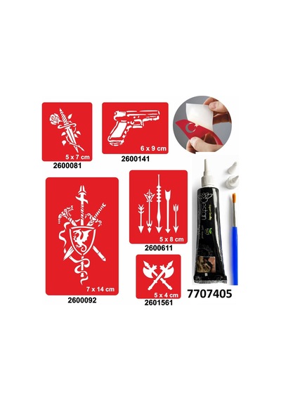 Hint Kınası Ve Şablonla Geçici Dövme Yapma Seti Set 38