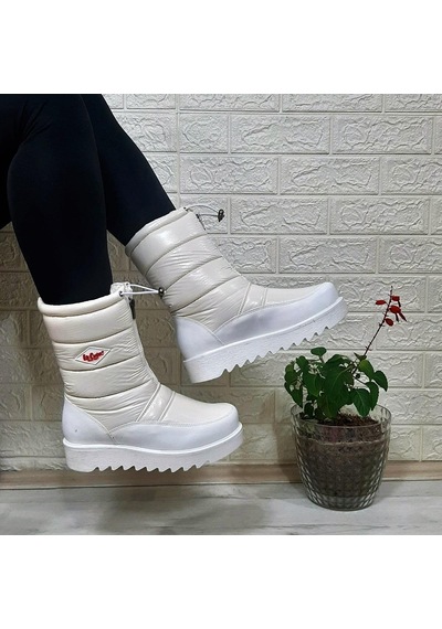 Lee Cooper 31190 Beyaz Kaymaz İçi Kürklü Önden Fermuarlı Kar Botu 001