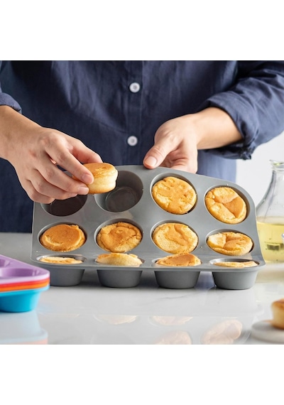 Tr 12'li Silikon Muffin Kalıbı, Esnek Yapışmaz Cupcake Kek Kalıbı, Kolay Çıkarma Ve Temizlik, Fırın Uyumlu, Ç Diğer