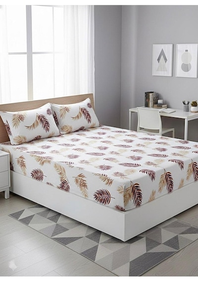 Üntaş Serenat Çift Kişilik Lastikli Çarşaf Ve 2 Adet Yastik Kilifi 160x200 Kahve Kahverengi