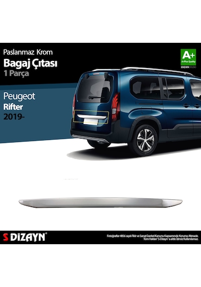 S-dizayn Peugeot Rifter Krom Bagaj Çıtası 2019-2023