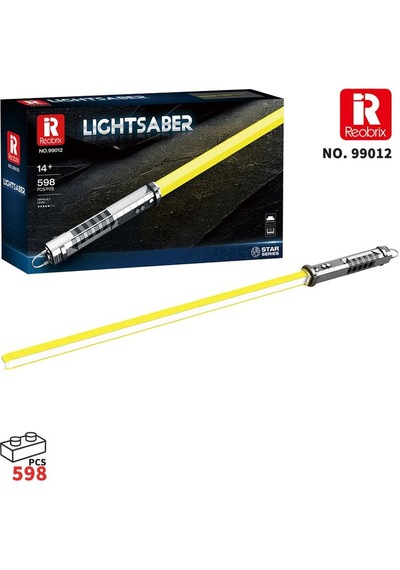 Reobrix 99012 Işın Kılıcı Sarı Yaratıcı Yapı Blok Seti Building Blocks Lightsaber - 598 Parça