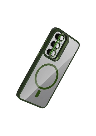 Northcity Joko Samsung Uyumlu Galaxy S24 Fe Remim Lensli Magsafe Standlı Kapak - Koyu Yeşil