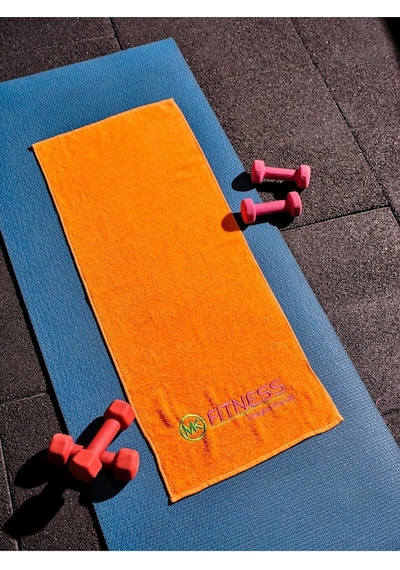 Spor Fitness Havlusu 40x100 Cm Pamuklu Turuncu