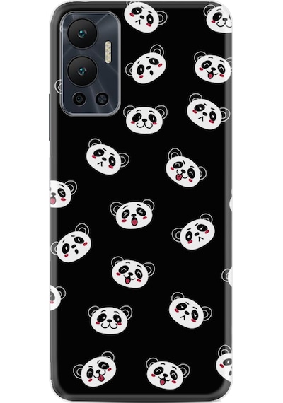 Infinix Hot 12 Kılıf Silikon Desen Özel Seri Panda Suratları 1773