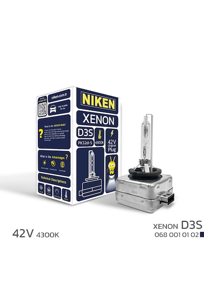 Niken D3s 3650 Lm 4300 Kelvin Beyaz Xenon Far Ampulü - 2 Adet