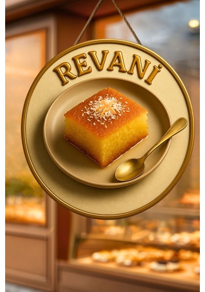 Revani Temalı İpli Ahşap Kapı Duvar Süsü, Pastane, Tatlı Dükkanı, Cafe Tablo Dekoru