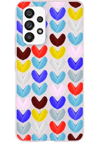 Samsung Galaxy A33 İle Uyumlu 1mm Slim Fit Water Color 1 Baskılı Şeffaf Kılıf Şeffaf