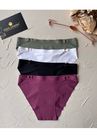 Lovely Kalp Aksesurlı Orijinal Lazer Kesim Dikişsiz İthal Külot/s Gül Kurusu