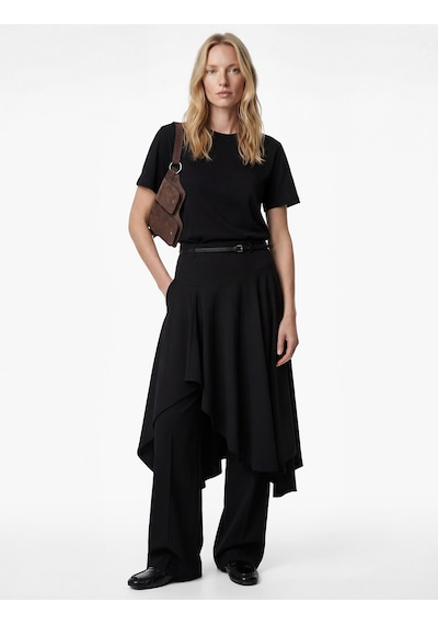 Koton Pamuklu Kısa Kollu Bisiklet Yaka Oversize Basic Tişört Siyah 6sak50170ek Siyah
