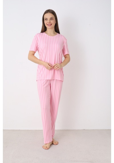Elitol Bamboo Örme Desenli Kadın Pijama Takımı Desenli-10