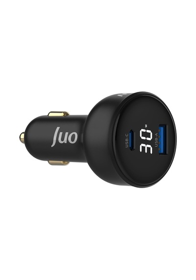 30w Led Ekranlı Type-c + Usb-a Araç Şarj Aleti İphone & Android & Tablet Araç İçi Şarj Cihazı
