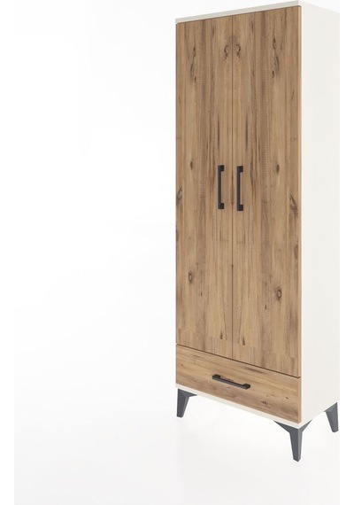 Arges Dolap 4 Raflı Tek Çekmeceli 2 Kapaklı 60x30x163 Aytaşı-çam Aytaşı
