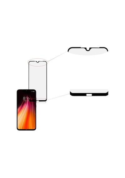 Xiaomi Redmi Note 8 Siyah Mat Seramik Ekran Koruyucu Parmak Izi Ve Hava Kabarcığı Bırakmaz
