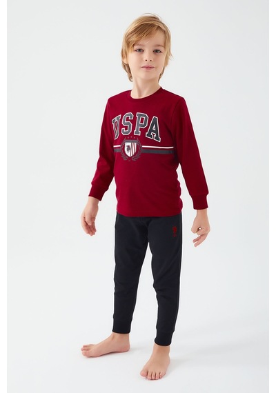U.S. Polo Assn. U.s. Polo Assn Erkek Çocuk Bordo Pijama Takımı 5274-41867 Bordo