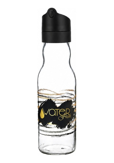 Water Fresh 700 Ml Çevrilebilir Kapaklı Cam Sürahi Başucu Ve Çalışma Masası Sürahisi Siyah - 927537818