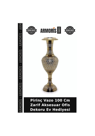 Pirinç Vazo 100 Cm Zarif Aksesuar Ofis Dekoru Ev Hediyesi Çok Renkli