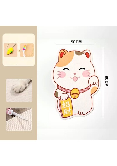 Duvara Yapışan Desenli Kedi Tırmalama Tahtası Çizilmeye Dayanıklı Tırmalama Pedi Şanslı Kedi