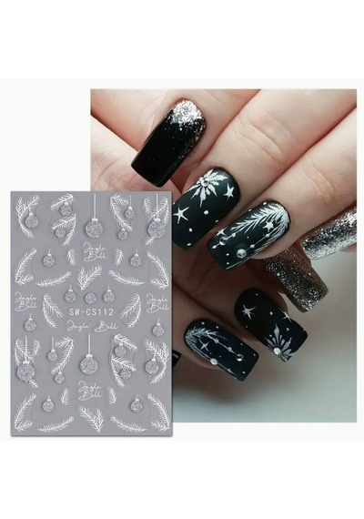 Nail Art Premium Slider Stiker Premium Slider 112 Sw-cs112 Beyaz