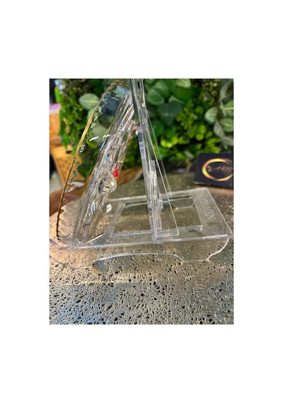 Blınkmax Mini Ayaklı Sunumluk, Şekerlik Tabak, 18 Cm Pasta Tabağı, 1 Adet Cam Sunumluk Tabak Gold-yaldız-gümüş