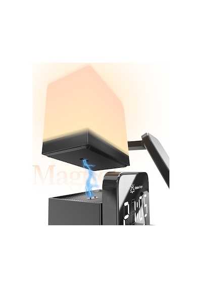 Lenyes Pw327 Ambiyans Işıklı Alarmlı Telefon&akıllı Saat&kulaklık 5in1 Kablosuz Şarj Stand 15w Siyah