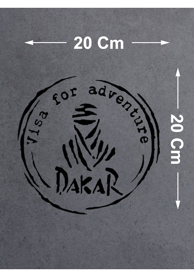 Dakar Adventure Sticker - 4x4 Off Road Kamp Adventure Sticker - Araba Oto Motosiklet Karavan Cam Sticker - 00079 20x20 Cm