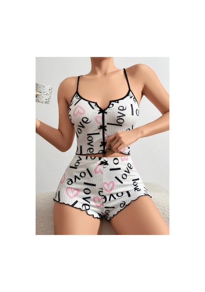 Lily Bianca Nightwear Askılı Göbek Kısmı Dekolteli Fiyonk Detaylı Ve Şortlu Penye Gecelik Beyaz Lily Bianca Nightwear Askılı Göbek Kısmı Dekolteli Fiyonk Detaylı Ve Şortlu Penye Gecelik Beyaz