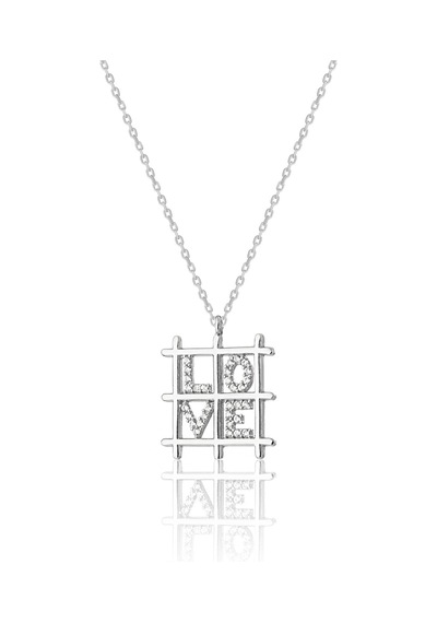 Zanaatsilver 925 Ayar Gümüş Love Yazılı Aşk Kolyesi
