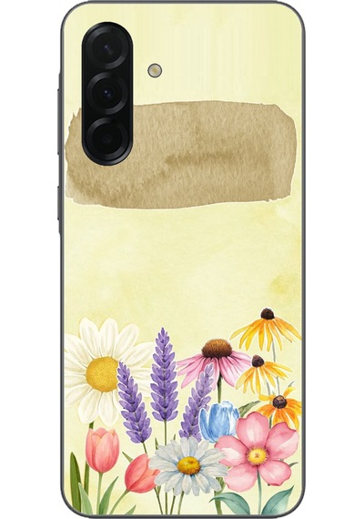 Samsung Galaxy A36 Uyumlu Sulu Boya Dokulu Vazoda Çiçek Desenli Baskılı Silikon Kılıf Renkli