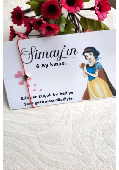 20 Adet Gold Kalpli Şans Bilekliği - Pamuk Prenses Kartlı Bebek H Çok Renkli