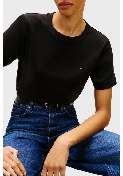 Tommy Hilfiger Bayan T Shirt Ww0ww49646 Bds Siyah