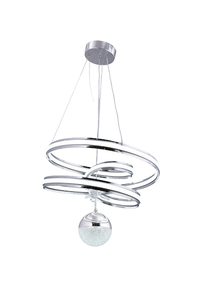 Alora Led Sarkıt Avize Krom ,3 Renk Yanabilen Modern Avize,salon Led Avize