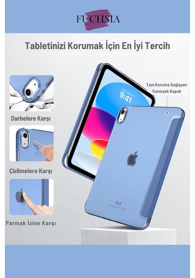 Fuchsia Apple iPad Pro 13 2022 M4 Çip İle Uyumlu Kalemlikli Standlı Katlanabilir Smart Cover Tablet Kılıfı Kapaklı Kılıf
