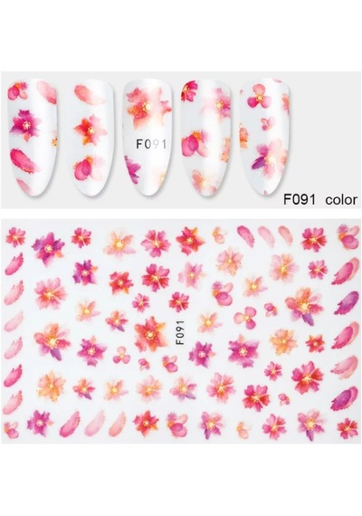 3D Yapışkanlı Çiçeki Tırnak Dövme Nail Art Tırnak Sticker F093